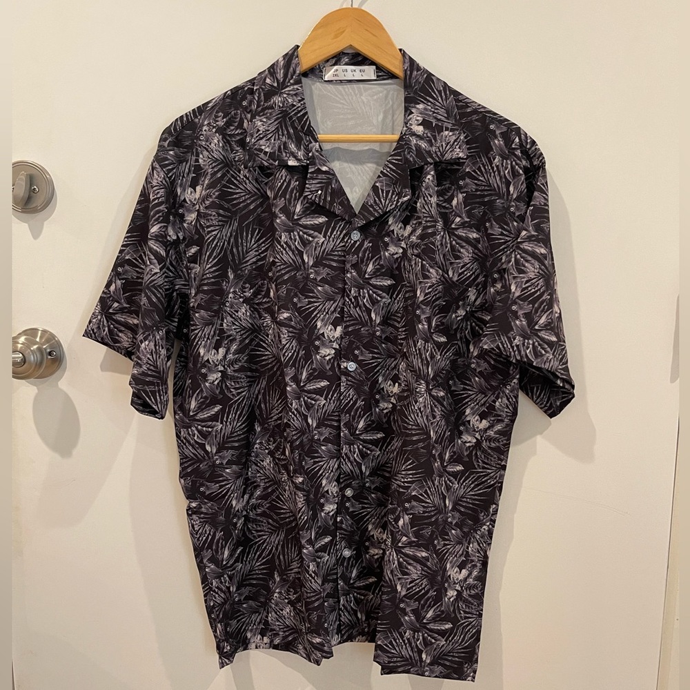ELETOP Men's Hawaiian Shirt Quick Dry Tropical Aloha Short Sleeve, Size Large
